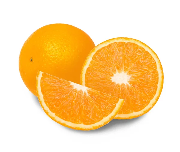 Fresh orange fruit slice on white background — Stock Photo, Image