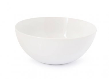 Cl ile izole üzerinde beyaz arka plan bakış beyaz seramik kase