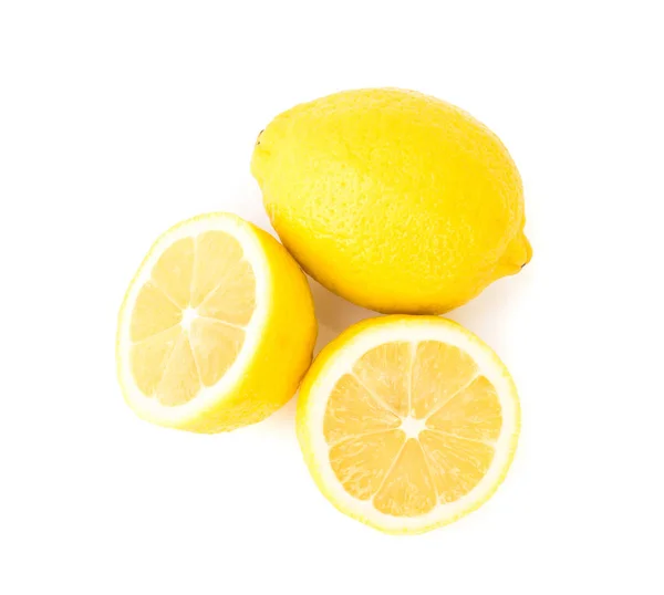 Vértes friss gyümölcs szelet citrommal fehér háttér — Stock Fotó