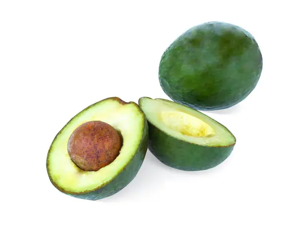 Top View Fresh Ripe Avocado Fruit Isolated White Background Copy — Stock Photo, Image