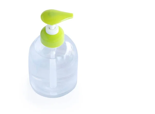 Gel Alcohol Botella Plástico Aislado Sobre Fondo Blanco Para Lavarse —  Fotos de Stock