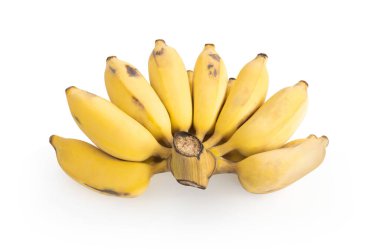 Olgun muz dalı beyaz arkaplanda izole