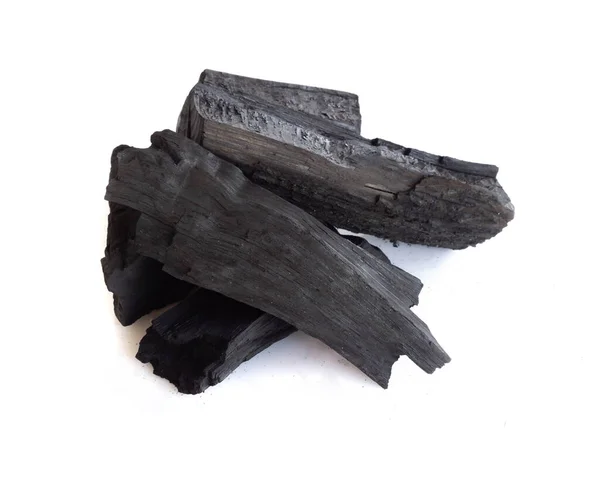 Φυσικός Μαύρος Άνθρακας Απομονωμένος Λευκό Φόντο — Φωτογραφία Αρχείου