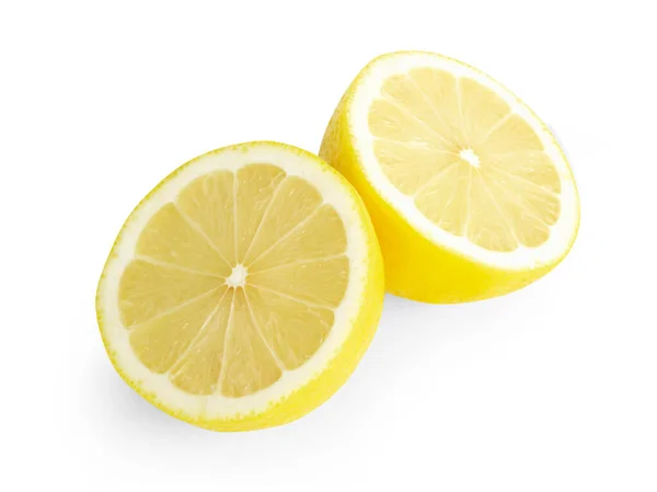 Fruta Fresca Limón Con Rebanada Aislada Sobre Fondo Blanco Comida — Foto de Stock