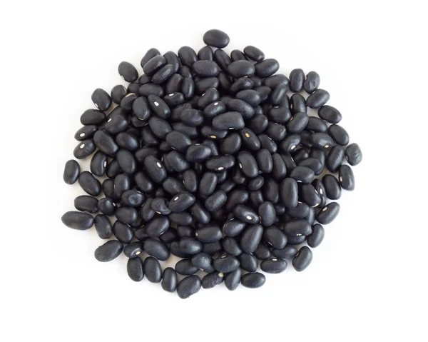 Closeup Black Beans Seeds Isolated White Background Healthy Food Concept Stock Image