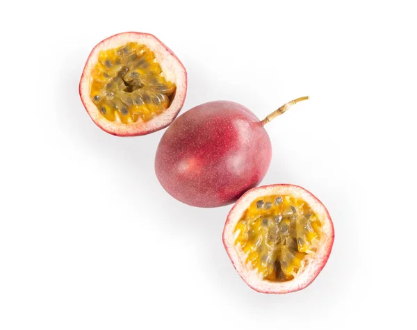 Top View Fresh Passion Fruit Isolated White Background Food Healthy Royalty Free Stock Photos