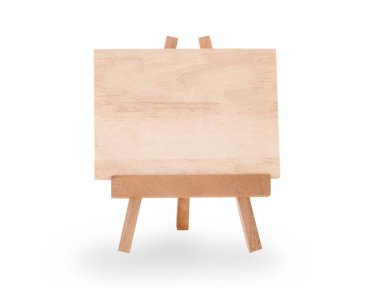 Beyaz arkaplanda izole edilmiş metin için boş tahta işareti