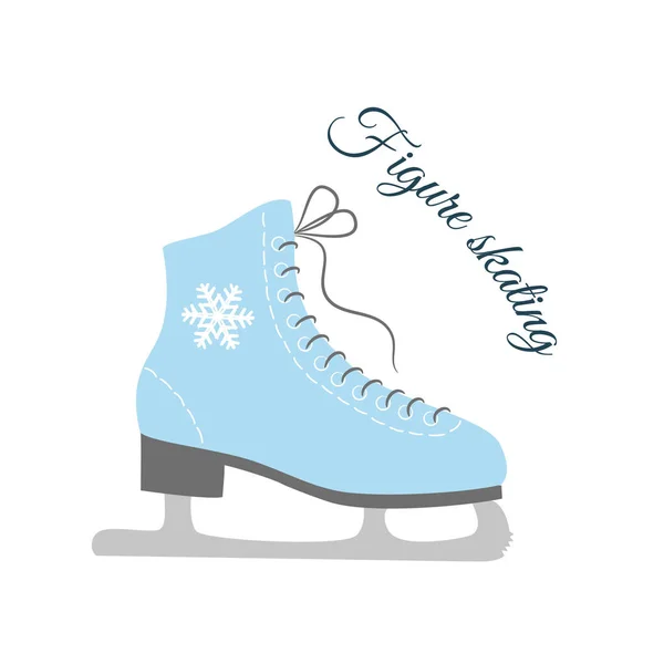 El icono de los patines con texto "Patinaje artístico ". — Vector de stock