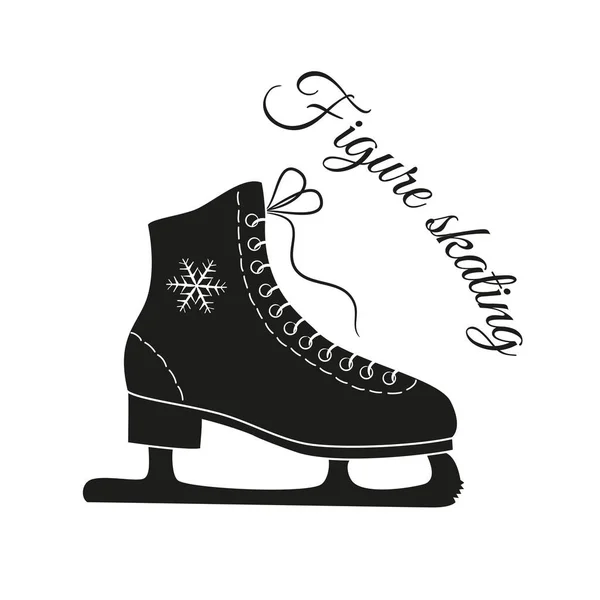 The skates icon with text "Figure skating". — Stock Vector