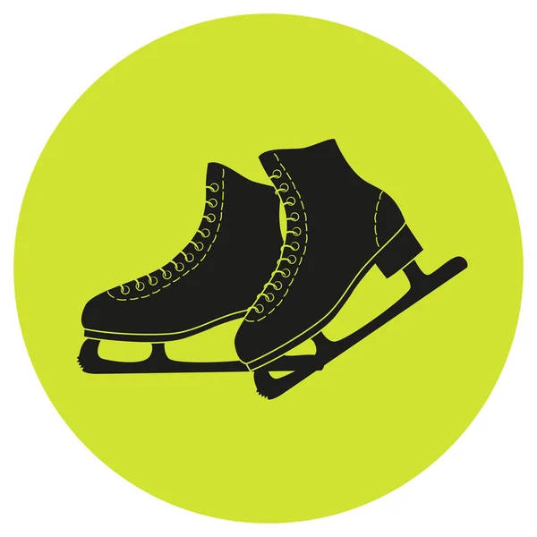 The skates icon on the green background. — Stock Vector