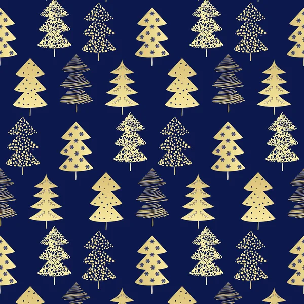 Nahtloses Muster mit Weihnachtsbäumen für Ihr Design. — Stockvektor