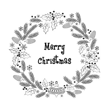 Noel tebrik çelenk.