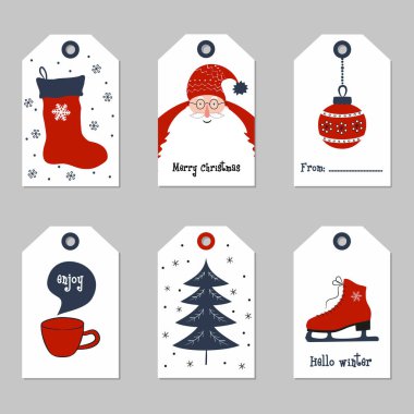 Mutlu Noeller ve mutlu yeni yıl etiketleri ile ayarla.