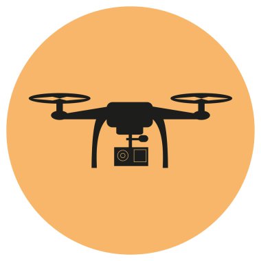 Dron siyah simgesi.