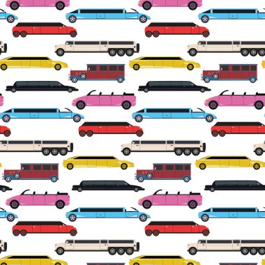 Colorful seamless pattern with limousines. clipart