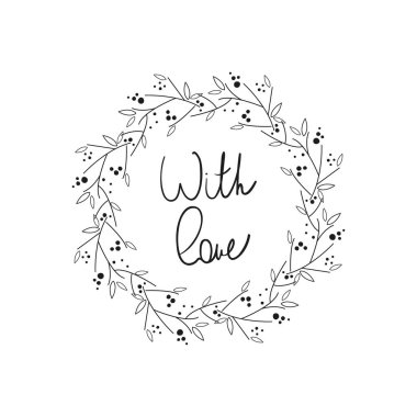 El yazısıyla yazılan yazı ile çerçeve çiçek.