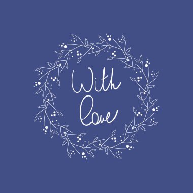 El yazısıyla yazılan yazı ile çerçeve çiçek.