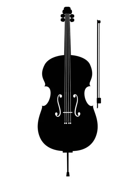 Cello-Symbol, isoliert auf weißem Hintergrund. — Stockvektor