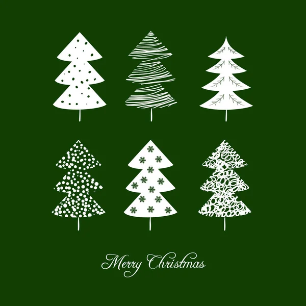 Carte de Noël avec arbres de Noël . — Image vectorielle