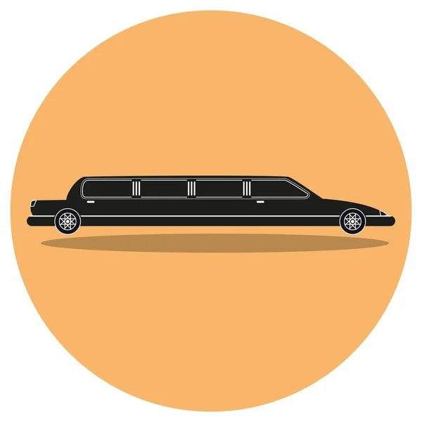 Limousine pictogram als coach, platte ontwerp. — Stockvector