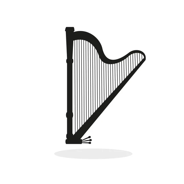 Harp-pictogram op de witte achtergrond. — Stockvector