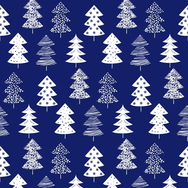 Бесшовный узор с рождественскими елками для Вашего дизайна . — стоковый вектор