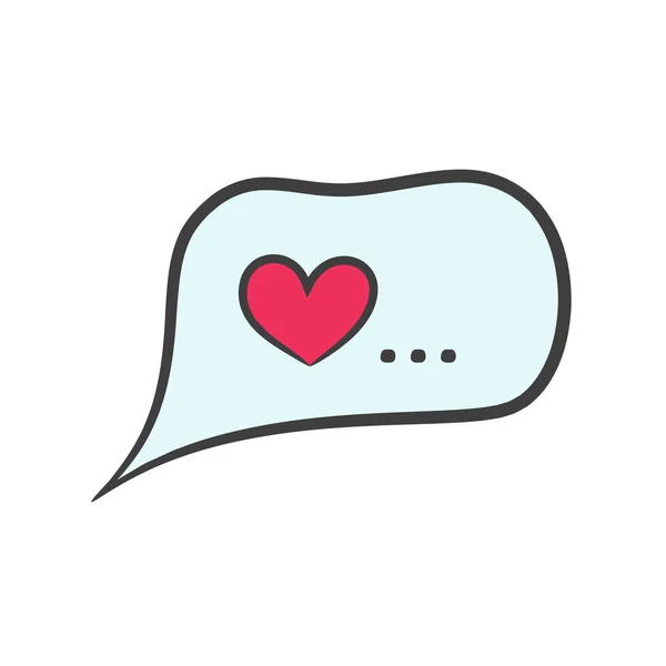 Icono de burbuja con corazón en el fondo blanco para tu diseño . — Vector de stock