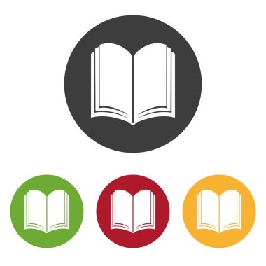 Kitap simgesi beyaz zemin üzerine. 