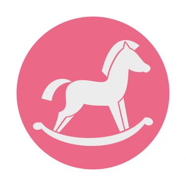 At oyuncak simgesi pembe arka plan üzerinde. 