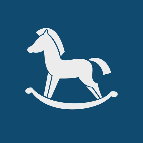 Піктограма іграшки коня на синьому фоні . — стоковий вектор