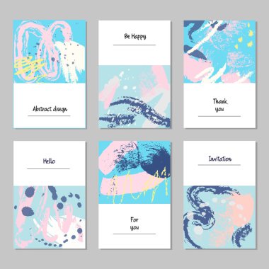 Evrensel kartları ve davetiyeler, soyut modern stil kümesi.