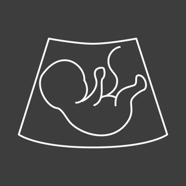 Icono de bebé de ultrasonografía. Cribado bebé . — Vector de stock