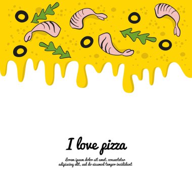 Damlama renkli pizza arka plan. 