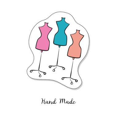 Beyaz arka plan üzerinde dummies ile çizgi film etiket. 