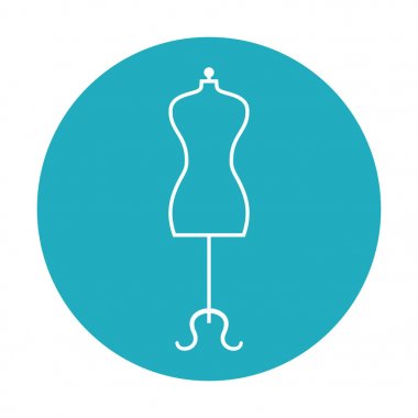 Manken simgesi mavi zemin üzerine. 