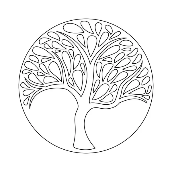 Значок дерева орнамента на белом фоне . — стоковый вектор
