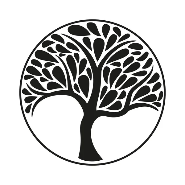 Icono del árbol de adornos sobre fondo blanco. Ilustración vectorial . — Vector de stock