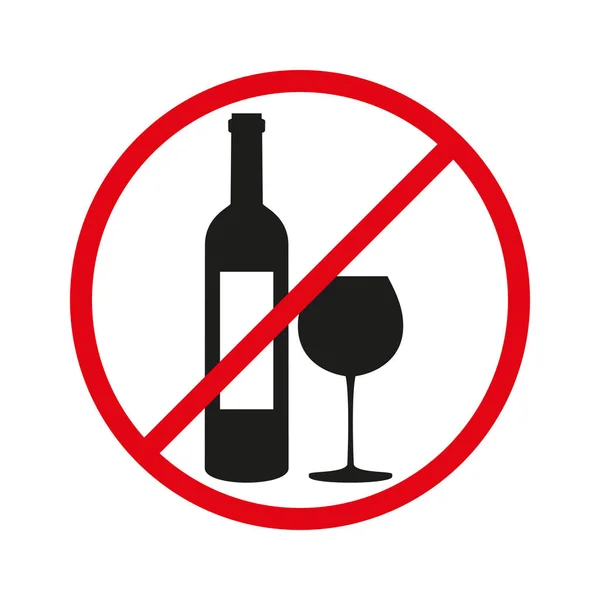No alcohol sign on white background. — Stock Vector