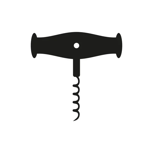 Corkscrew for bottle of wine on white background. — Stock Vector