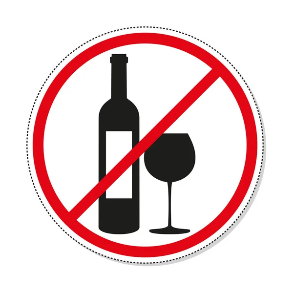 No alcohol sign on white background. — Stock Vector