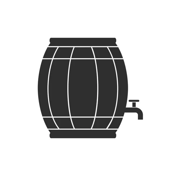 Ícone de barril de vinho no fundo branco . — Vetor de Stock