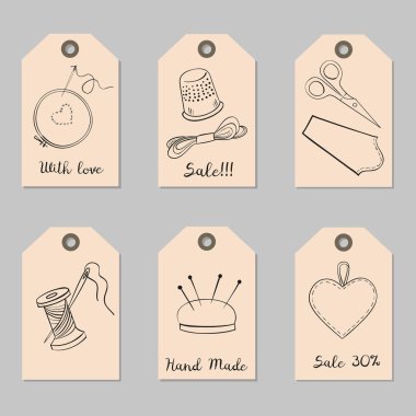 El yapımı simgeleri ile birlikte, Etiketler. 