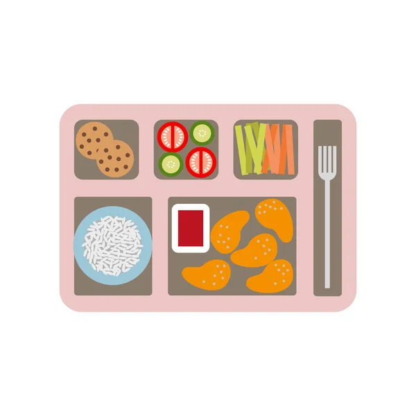 Almuerzo escolar para niños . — Vector de stock