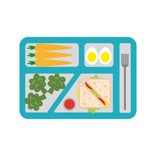 Almuerzo escolar para niños . — Vector de stock