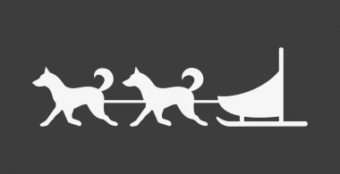 Dogteam basit simge siyah arka plan üzerine. 