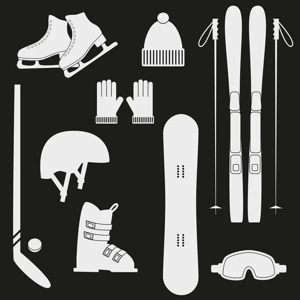 Winter white sports icons. — Stock Vector