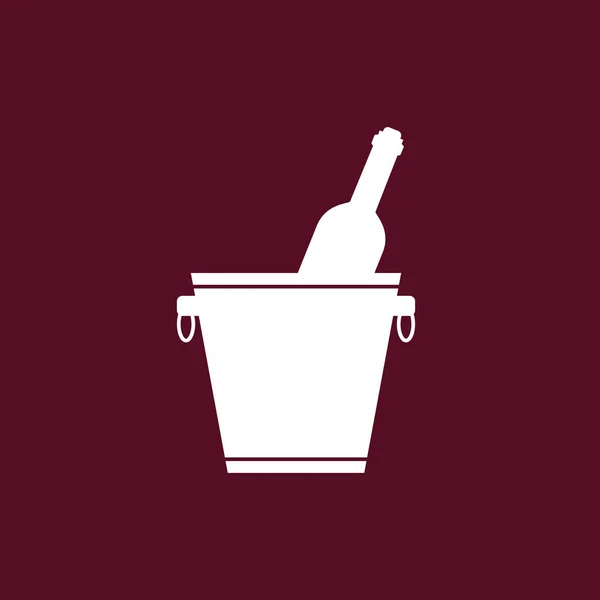 与葡萄酒和香槟瓶冰桶. — 图库矢量图片