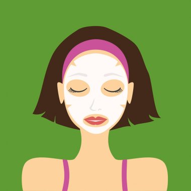 genç kadın kozmetik maskesi. 