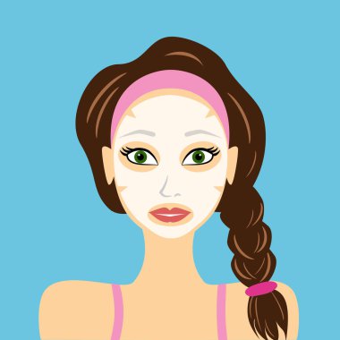 genç kadın kozmetik maskesi. 