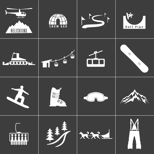 Set of icons for ski and winter sports. — Stock Vector